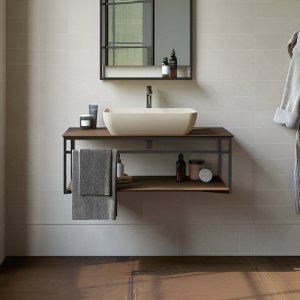 Консоль с раковиной Kerama Marazzi Plaza Next 80 черная матовая