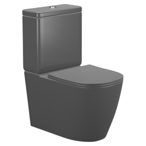 Унитаз-компакт AVS Импульс безободковый, темно-серый матовый